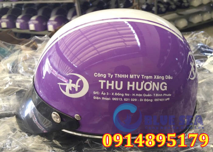 xưởng sản xuất nón bảo hiểm quảng cáo in logo