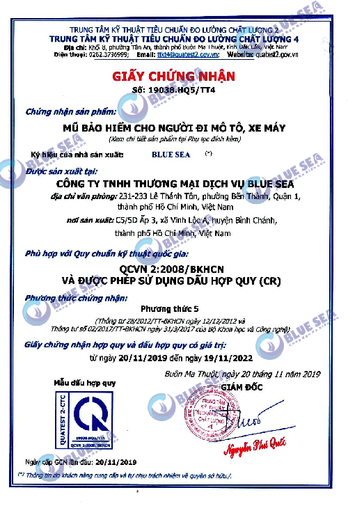 giấy chứng nhận chất lượng Iso
